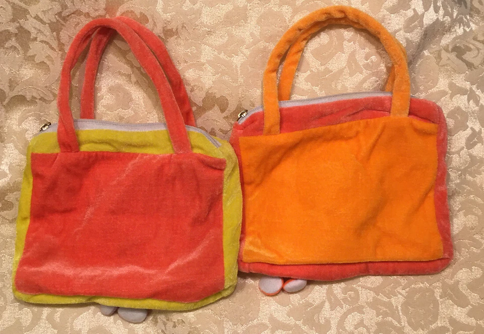 批量 双胞胎 婴儿 幼儿 Purses 毛绒包 橙色 黄色 柔软 玩具 手提包 娃娃 — 第 2/3 张图片