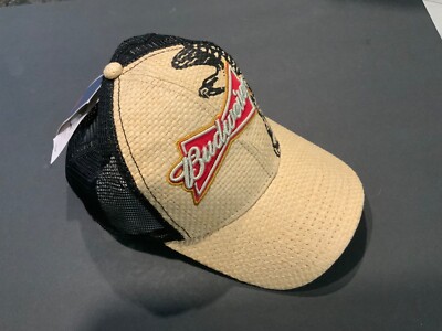 Budweiser TRUCKER SNAP BACK  Straw Mesh Back Hat Eagle Logo Beer Brewery NWT
