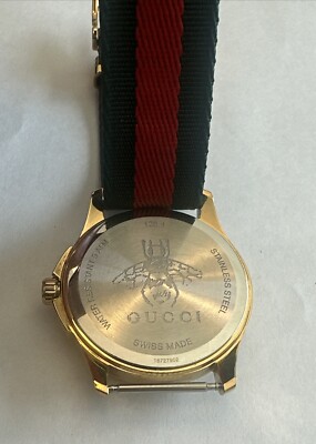 Gucci Ya126487A G Timeless Watch Wristwatch Quartz Bee Embroidery
