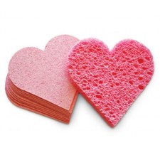 NEW  Cellulose Heart Compressed Sponges, 75/Pack, 2.5"