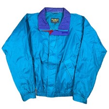 Vintage Oshkosh Windbreaker Teal Jacket 100 Nylon Adult Medium Lightweight Gorp