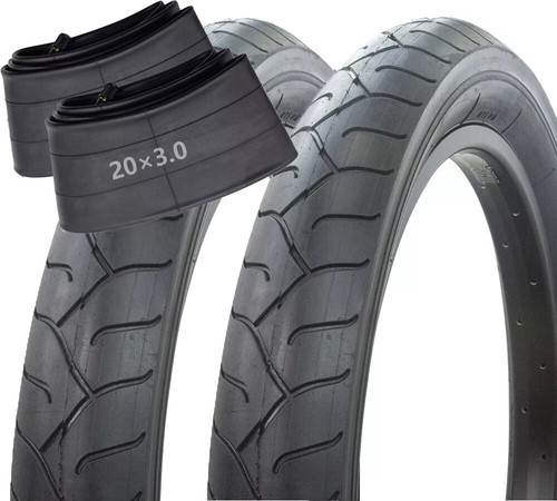 2-Pack 20 X 2.125 Bike Tires & Tubes - BMX/Kids Bike Tires, Folding, Camo Blue/Black Design