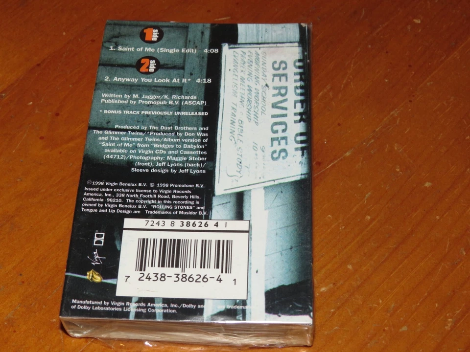 ROLLING STONES - Saint Of Me - Cassette Tape Single SEALED! no cd Mick Jagger - Image 4 of 4