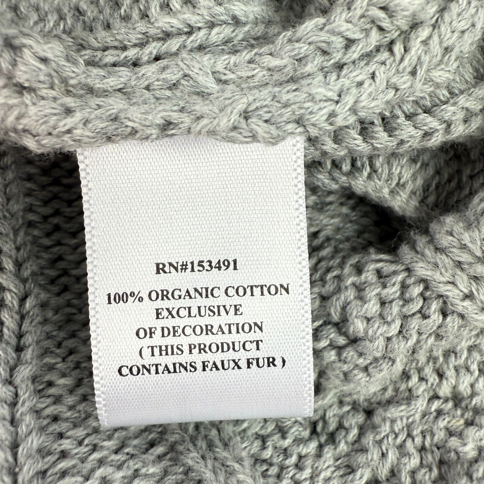 HOPE & HENRY Girls Sweater Poncho Cape M 7/8 Knit Shawl Faux Fur Collar Dressy