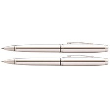 Cross Coventry Polished Chrome Pen and Pencil Gift Set Classic Design Schreibset