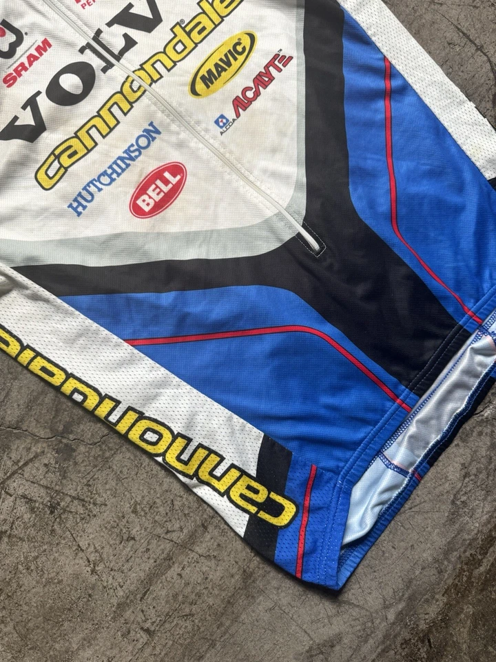 Camiseta deportiva de ciclismo vintage Cannondale Volvo Team 3/4 cremallera talla L Foto 3 de 4