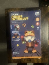 Tiger Fitness Enthusiast Walking Robot Explore Dance Lights Music Doll Gift Fun