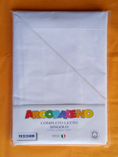 COMPLETO LENZUOLA BIANCHE BIANCO 100% COTONE 1 PIAZZA/2 PIAZZE/1 PIAZZA E MEZZA