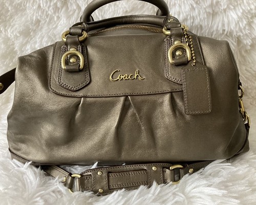 Coach Ashley wandelbare Umhängetasche weiches Leder #F15447 bronze metallic Tasche groß