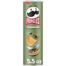 Pringles 7-Layer Dip Potato Crisps Chips, Lunch Snacks, 5.5 oz Canister
