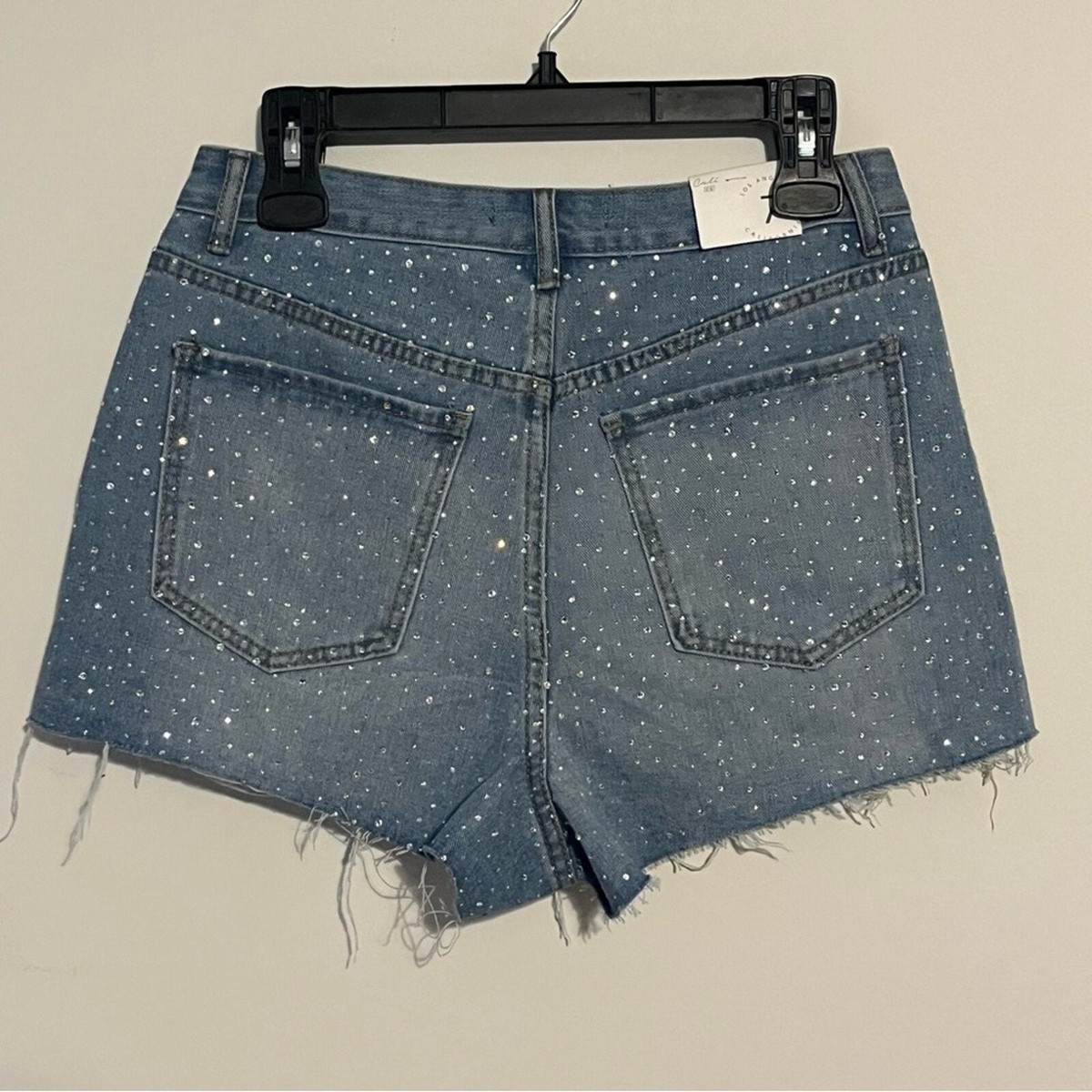 Sparkling Rhinestone-Studded Western Bling Denim Shorts