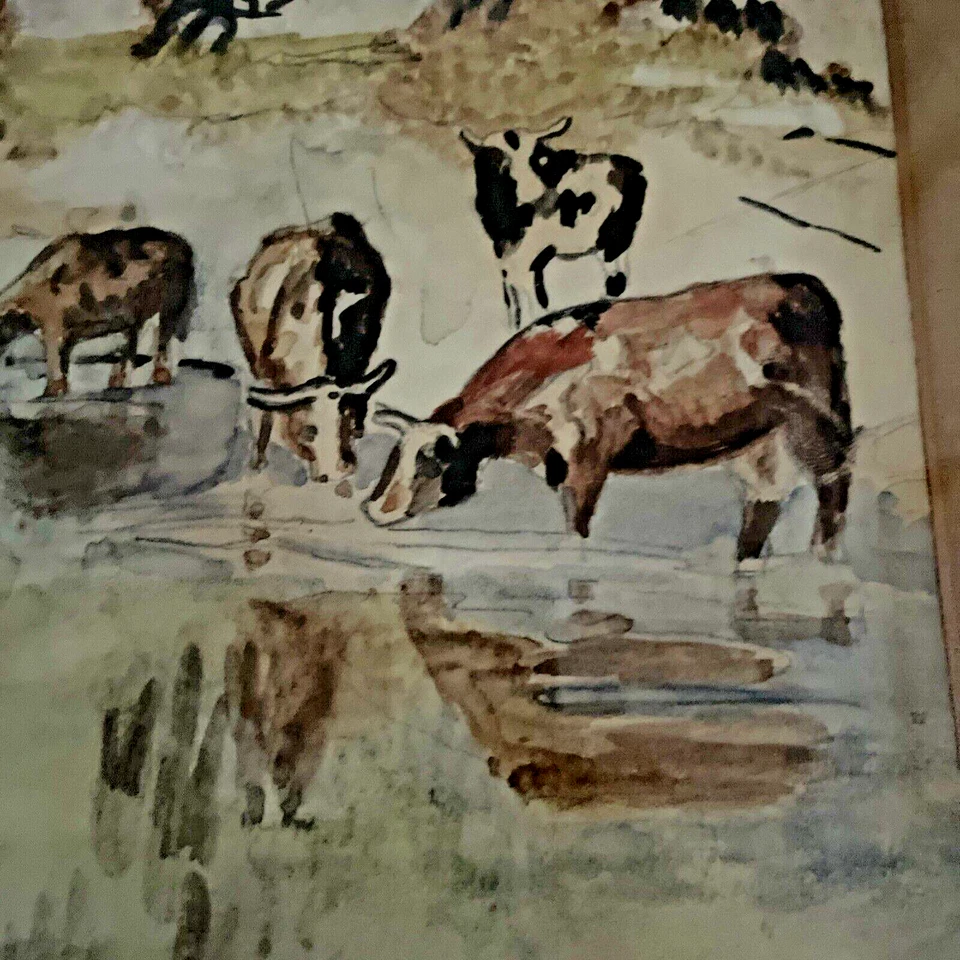 Estate Sisson Watercolor Painting Landscape Vintage Signed w/Initials Can't Read - Image 4 of 4