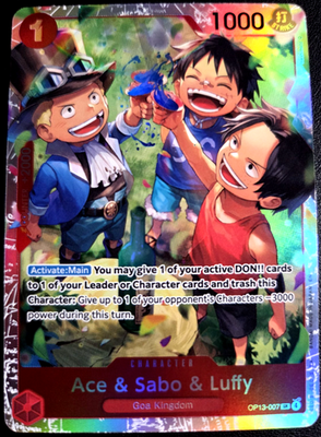 #ad #ad Ace amp; Sabo amp; Luffy OP13 007 SR ONE PIECE Tcg Card Game NM RED $5.95