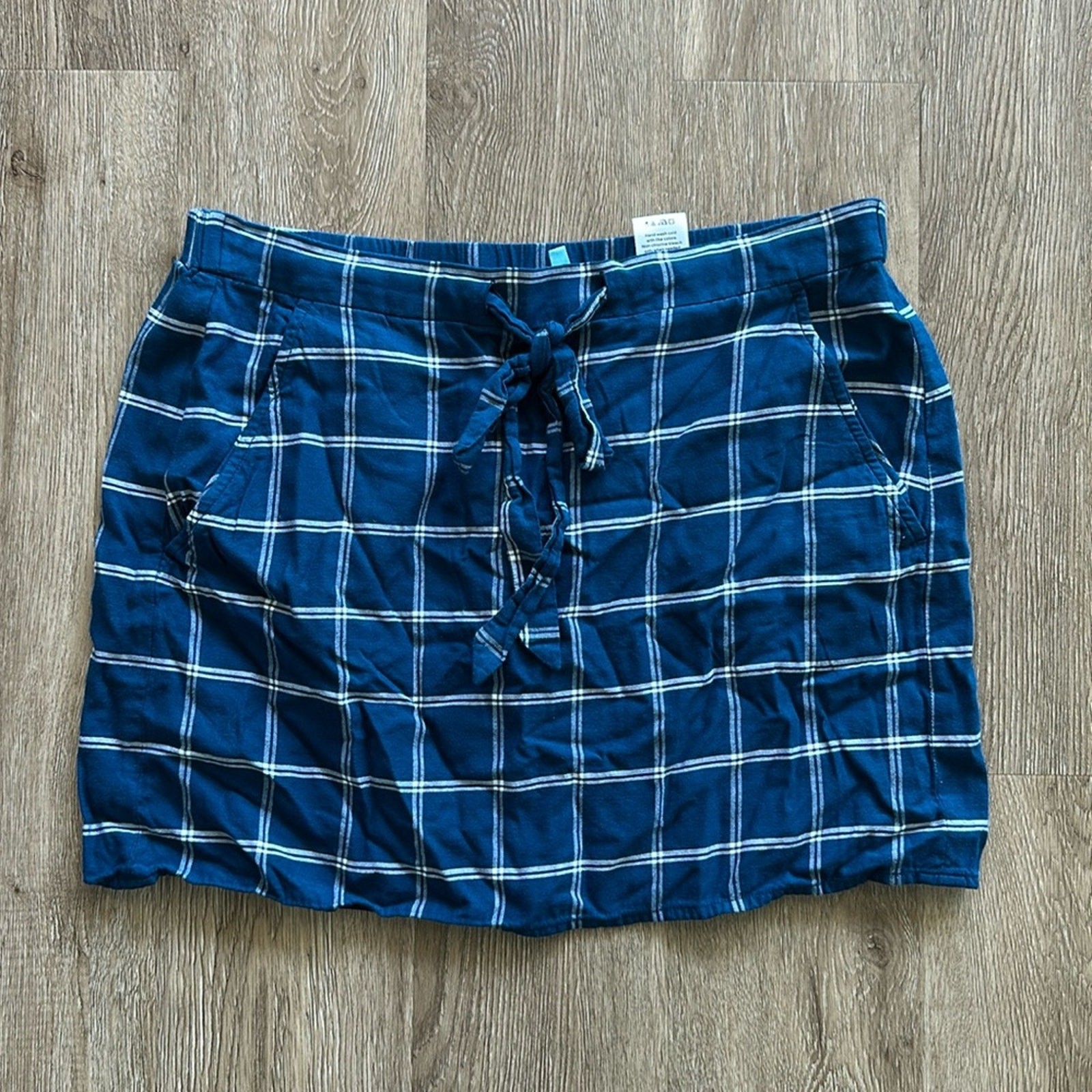Draper James Blue White Plaid Mini Skirt Classic Preppy Style