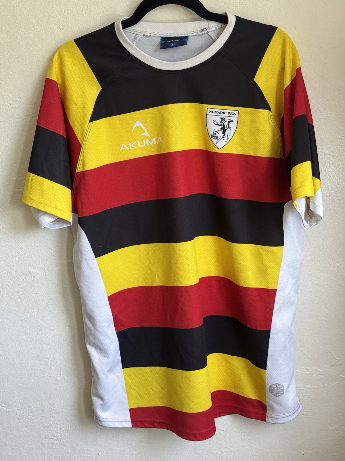 Vintage 2008 AKUMA NOMADIC PIGS RUGBY JERSEY SHIRT GERMANY COLORS MEN’S XL