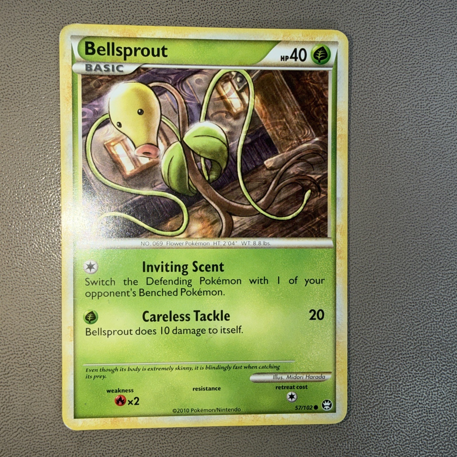 Bellsprout 57/102 2010 Triumphant Set Pokemon Card Common - Lp