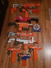 Nerf Gun Lot 10 Guns + Target Guns  Accessories Magazine 