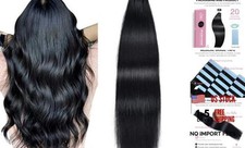 Tape in Hair Extensions Jet Black 100 Remy Human 20 20 Inch 1 Jet black