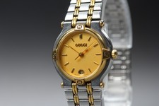 Vintage GUCCI 9000L Gold Dial Quartz 25mm Women's Watch From JAPAN [Near Mint]