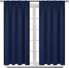 Blackout Curtains for Bedroom 48 Inches 42"W x 48"L Pack of 2 Navy Blue