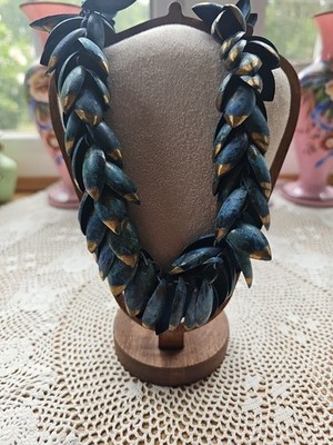 Metal Leaf Blue With Gold Tip Cicca 1980's