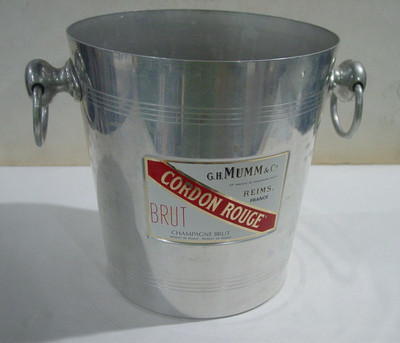 Cordon Rouge G H Mumm Champagne Ice Bucket Cooler  Aluminum Vintage France EUC