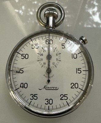 Minerva Stopwatch Vintage Swiss Art Deco Pocket Stop Watch Tested Working