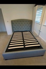 Double Bed Frame with Headboard and Storage. No Mattress. Good Condition
