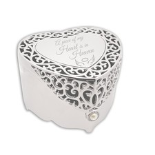Cherished Moments Bereavement Memorial Gift Jewelry Keepsake Box with Heart-S...