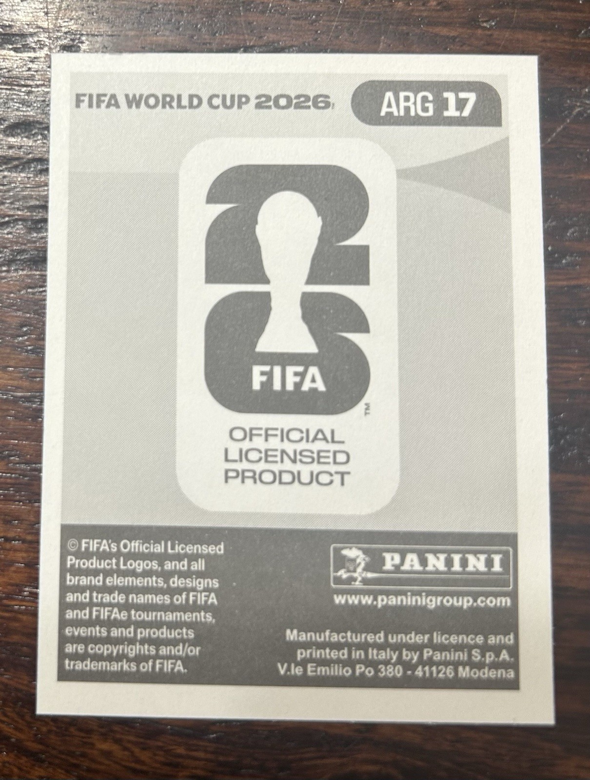 2026 Panini World Cup Sticker Lionel Messi Blue Argentina Inter Miami view 2