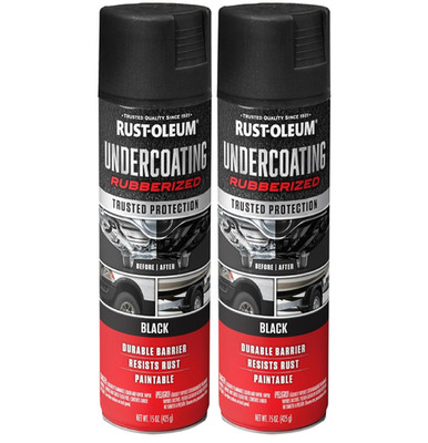 Rust-Oleum 248657 Rubberized Undercoating Spray, 15 oz, Black (Pack of 2)