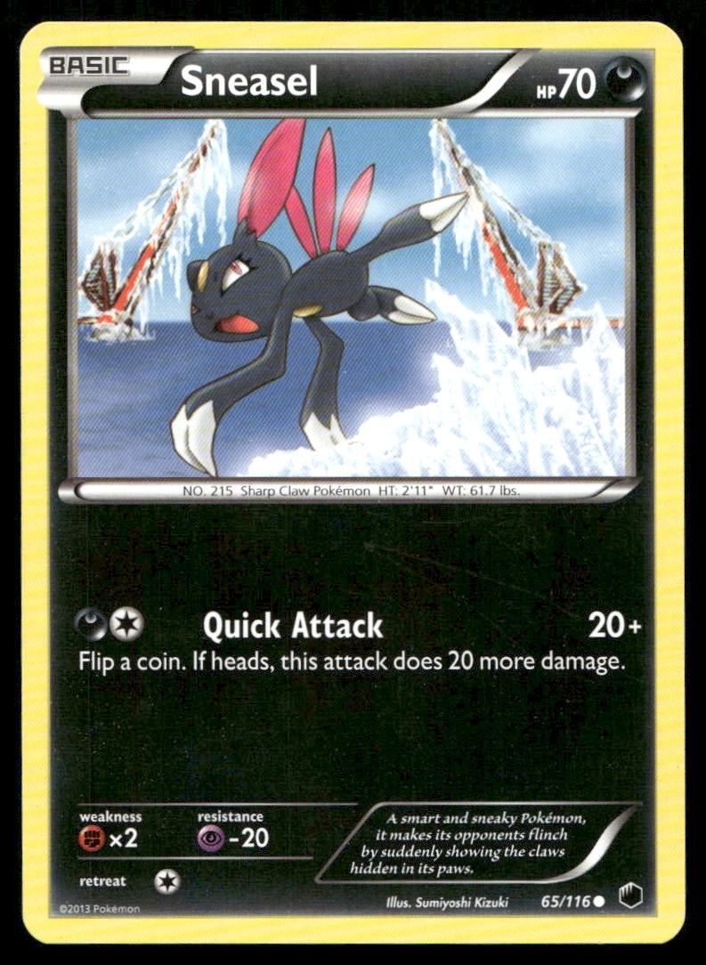 Sneasel 65/116 Common Plasma Freeze Pokemon Moderately Played