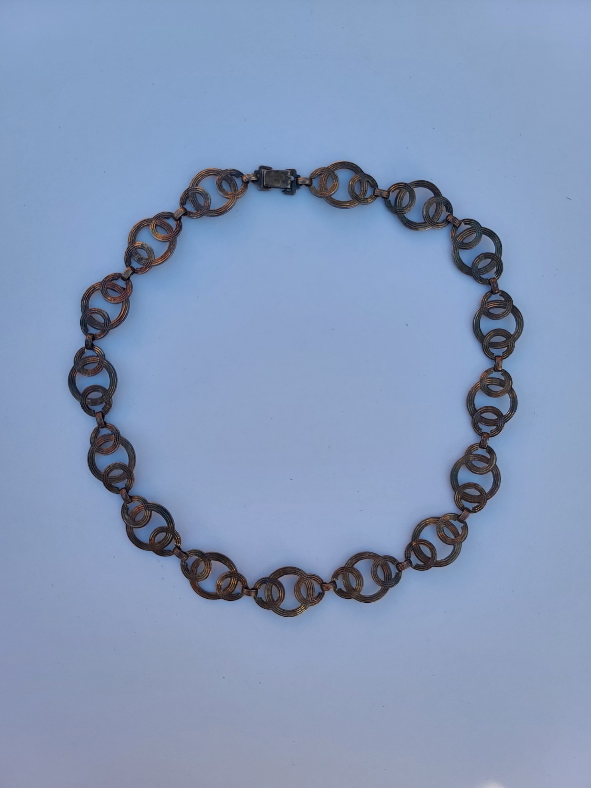 Vtg Sterling 925 Solid Silver Circle Link Choker … - image 18