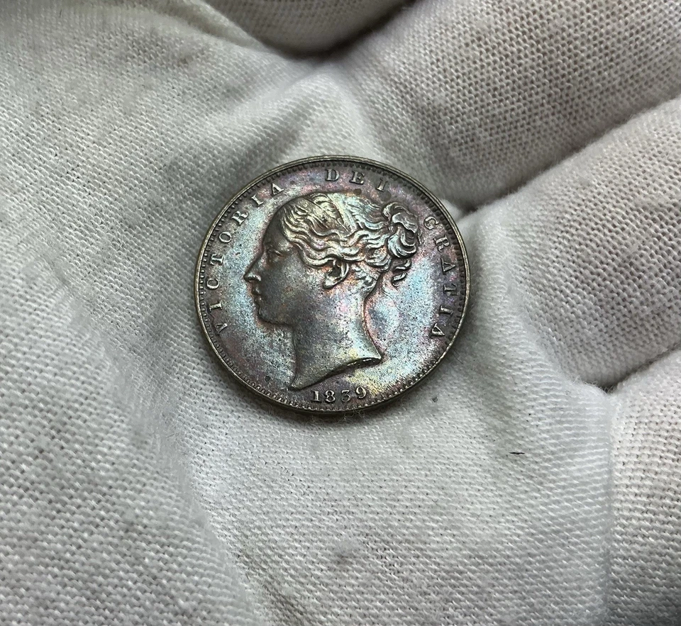 1839 Proof Farthing - Victoria British Copper Coin - Amazing Rare Piece R116 - Image 3 of 4