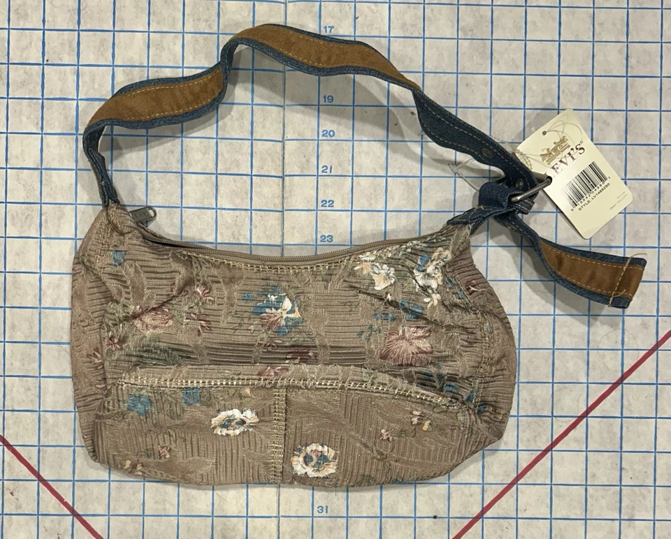 Mini Bolso de Hombro Levi’s Y2K Tapiz Floral Denim Vintage 00s Hobo Cartera Nuevo con Etiquetas Foto 3 de 4