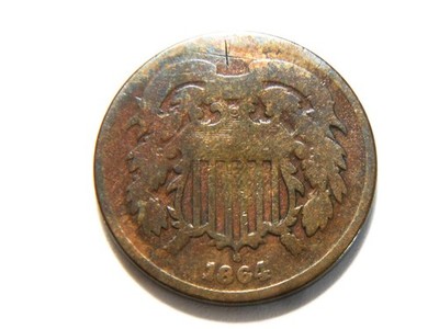1864 G 2 Cent Piece,  Nice *Low Priced* Vintage Coin to collect