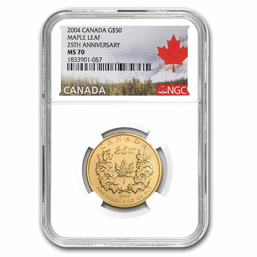 2004 Canada 1 oz Gold Maple Leaf MS-70 NGC (25th Anniv) | eBay