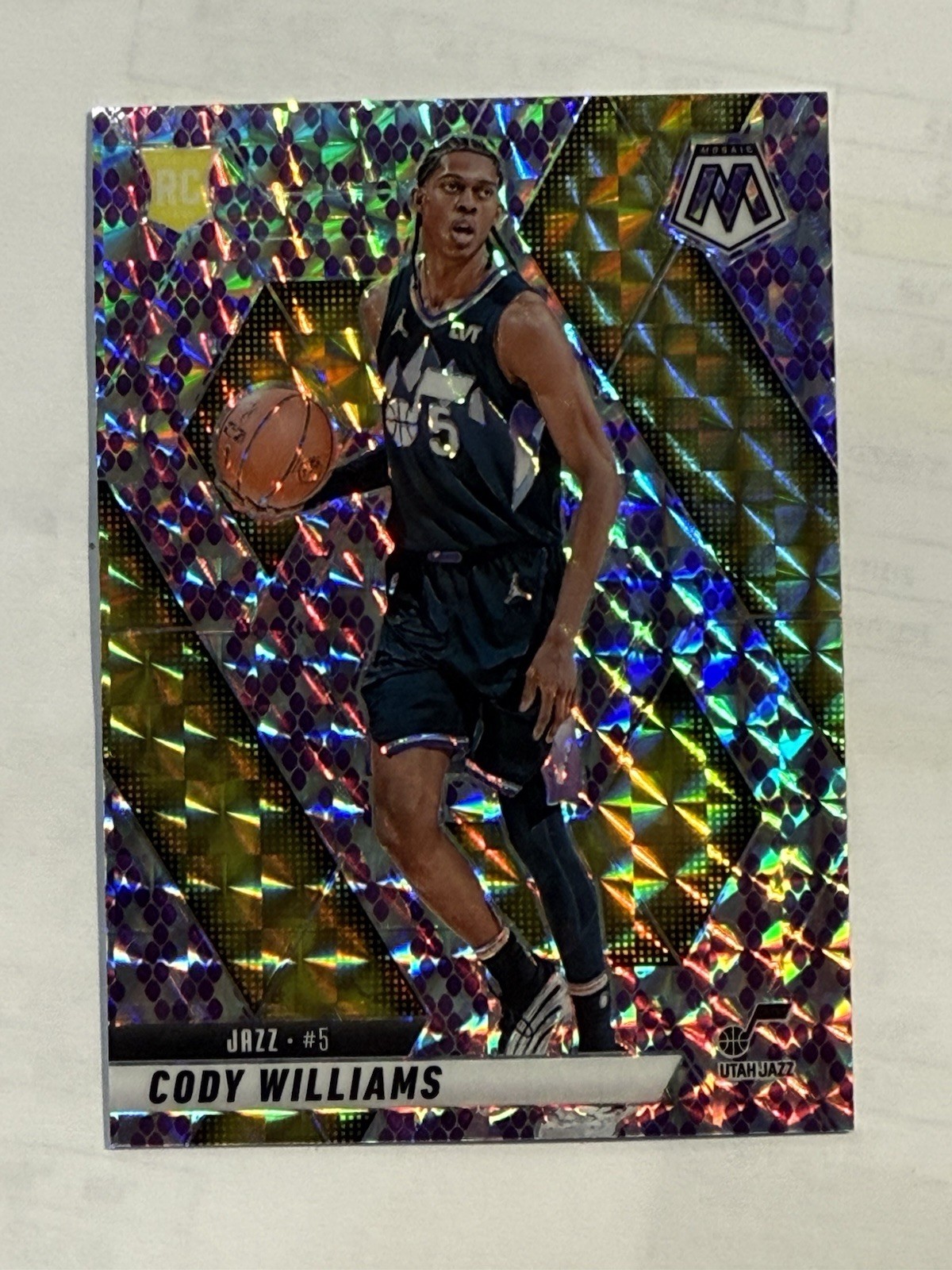 Cody Williams #207 2024-25 Panini Mosaic Rookie Purple Snakeskin 10/24 - JAZZ