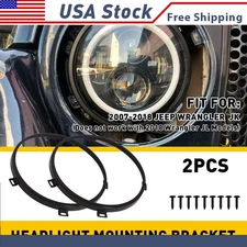 7" Headlight Ring Bracket Mounting Trim Bracket For Bezel Jeep Wrangler JK 07+ X