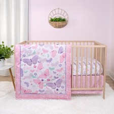 3 Piece Baby Crib Bedding Set for Girls - Newborn, Infant  Toddler Nursery B...