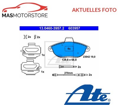 SATZ BREMSBELÄGE BREMSKLÖTZE VORNE ATE 130460-39572 P NEU OE QUALITÄT