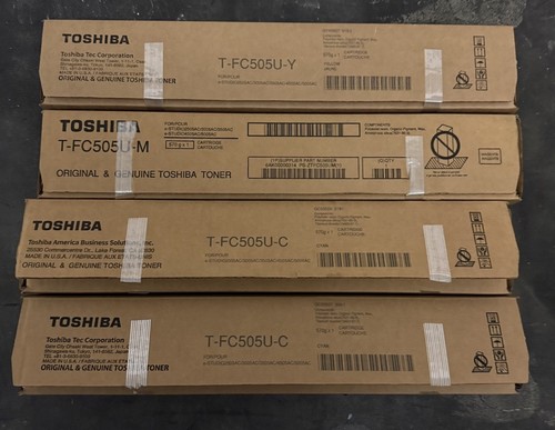 Toshiba T-FC505U- C/M/Y Toner Cartridge (OEM) Genuine - LOT OF 4 Ugly Boxes