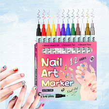 NEW Quick Dry Graffiti nail art pens for painting nail,12 Colors Nail Art Marker