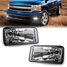 Fit For 07-14 Chevy Silverado 1500 2500 3500 Tahoe Clear Bumper Fog Lights Pair