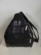 Lederrucksack schwarz NEU Tasche Leder