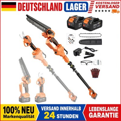 Teleskop Astsäge 8'' Kettensäge Teleskopsäge & Gartenschere SK9 Stahlkette