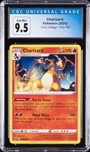 2020 POKEMON VIVID VOLTAGE #025 CHARIZARD CGC 9.5