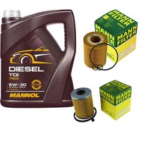 Inspektionspaket 5L Mannol Diesel TDI 5W-30 FüR Opel Meriva Combo Tour 1.7 Cdti
