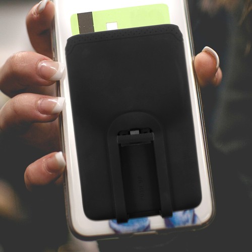Mobile Phone Card Sticker Adhesive Wallet Holder for Case Cellphone - Imagen 9 de 12