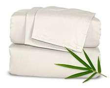 Sheets, Genuine 100 Organic Viscose Derived from Bamboo Bed Sheet Queen Ivory